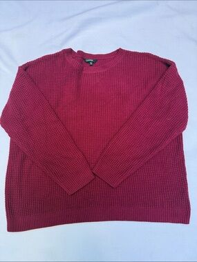 George Plum Waffle-Knit Crewneck Sweater Size XXL